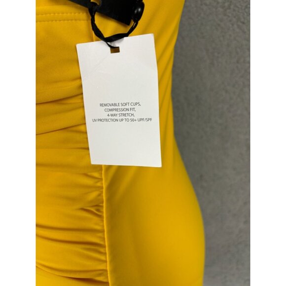 DKNY Women's Ruffle Plunge Underwire Tummy Control One-Piece Swimsuit 8 NWT's. - Picture 7 of 8